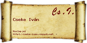Cseke Iván névjegykártya