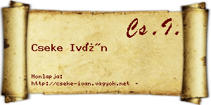 Cseke Iván névjegykártya